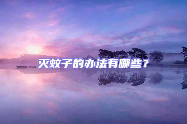 滅蚊子的辦法有哪些？