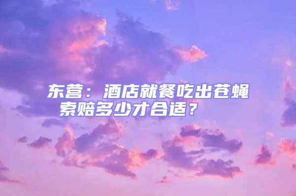 東營(yíng)：酒店就餐吃出蒼蠅 索賠多少才合適？