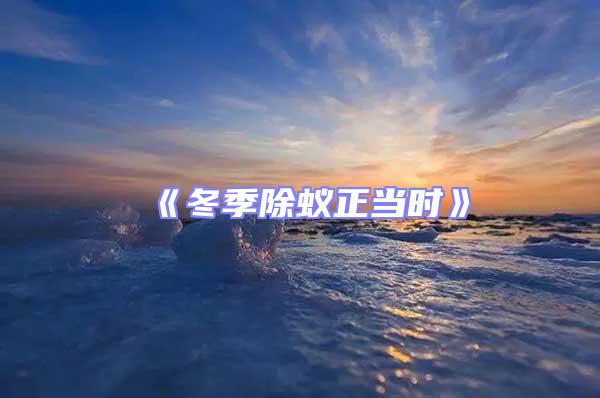 《冬季除蟻正當時》