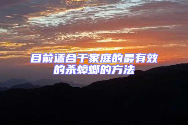 目前適合于家庭的最有效的殺蟑螂的方法