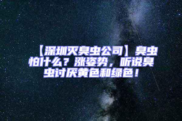 【深圳滅臭蟲(chóng)公司】臭蟲(chóng)怕什么？漲姿勢(shì)，聽(tīng)說(shuō)臭蟲(chóng)討厭黃色和綠色！