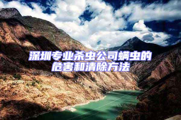 深圳專業殺蟲公司螨蟲的危害和清除方法
