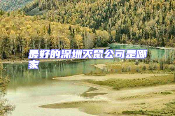 最好的深圳滅鼠公司是哪家