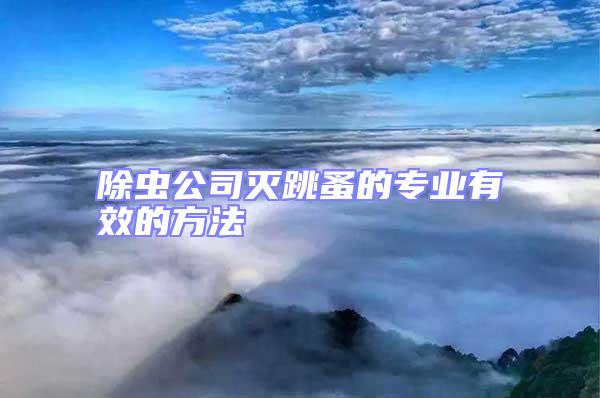 除蟲公司滅跳蚤的專業(yè)有效的方法