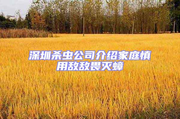 深圳殺蟲公司介紹家庭慎用敵敵畏滅蟑