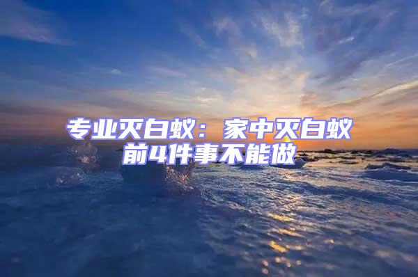 專業(yè)滅白蟻：家中滅白蟻前4件事不能做