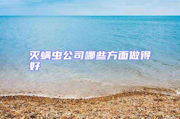 滅螨蟲公司哪些方面做得好