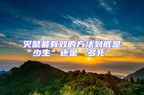 滅鼠最有效的方法到底是“少生”還是“多死”