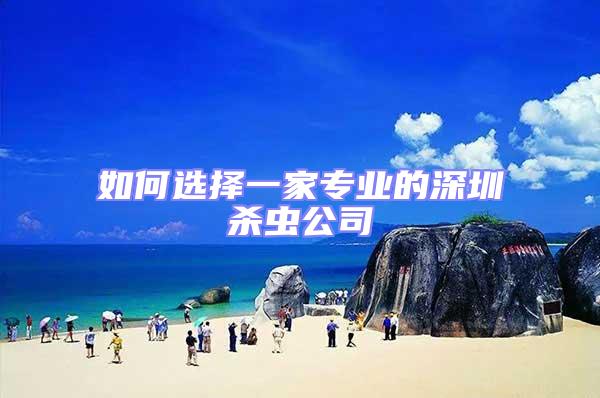 如何選擇一家專業的深圳殺蟲公司