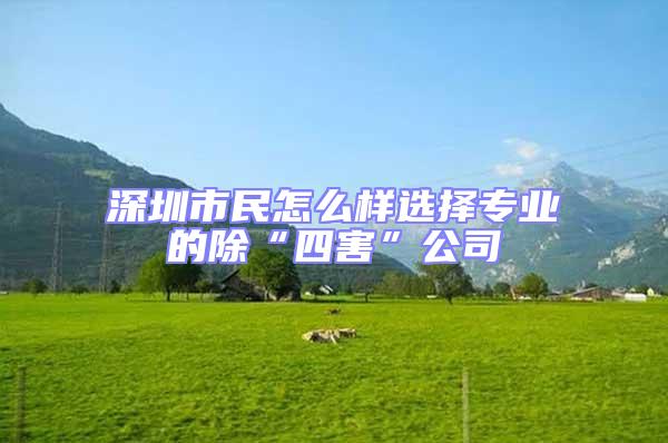 深圳市民怎么樣選擇專業(yè)的除“四害”公司