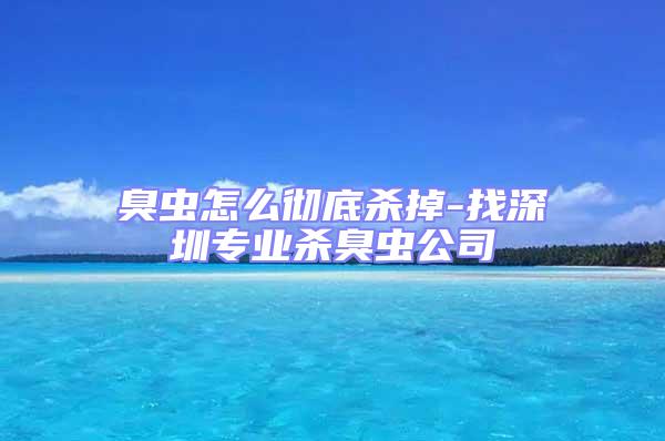 臭蟲怎么徹底殺掉-找深圳專業殺臭蟲公司