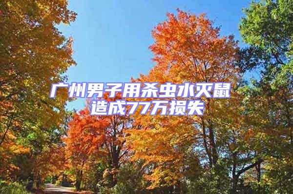廣州男子用殺蟲水滅鼠 造成77萬損失