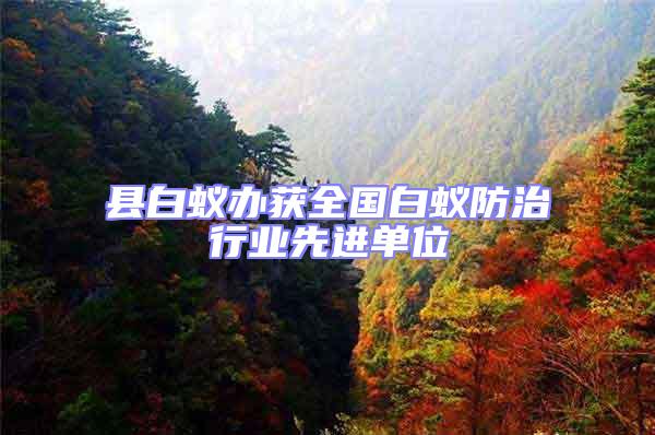 縣白蟻辦獲全國(guó)白蟻防治行業(yè)先進(jìn)單位