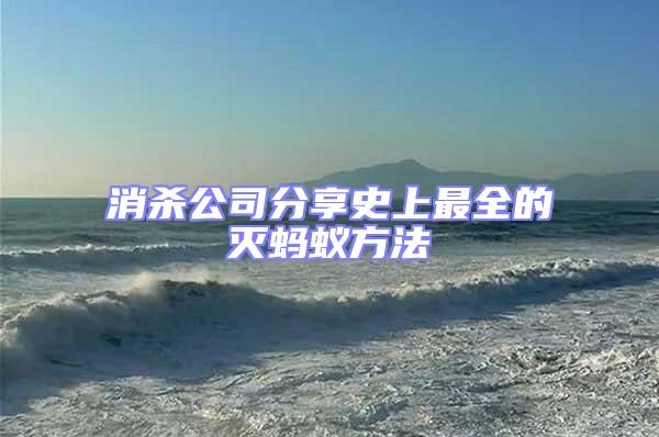消殺公司分享史上最全的滅螞蟻方法