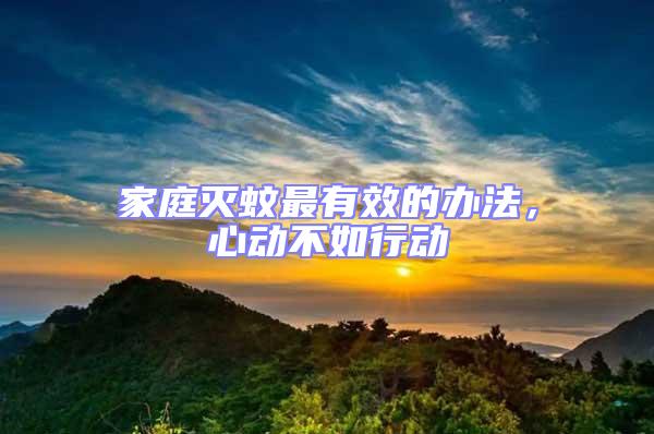 家庭滅蚊最有效的辦法，心動不如行動