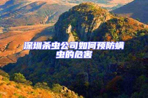深圳殺蟲公司如何預防螨蟲的危害