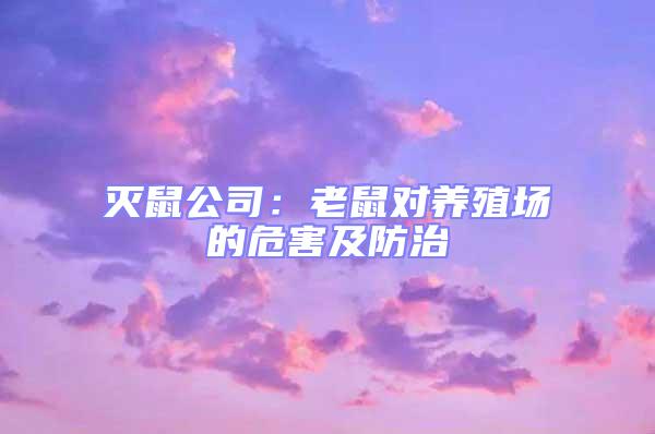 滅鼠公司：老鼠對(duì)養(yǎng)殖場(chǎng)的危害及防治