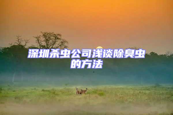 深圳殺蟲公司淺談除臭蟲的方法
