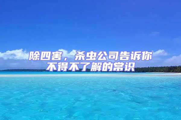 除四害，殺蟲公司告訴你不得不了解的常識
