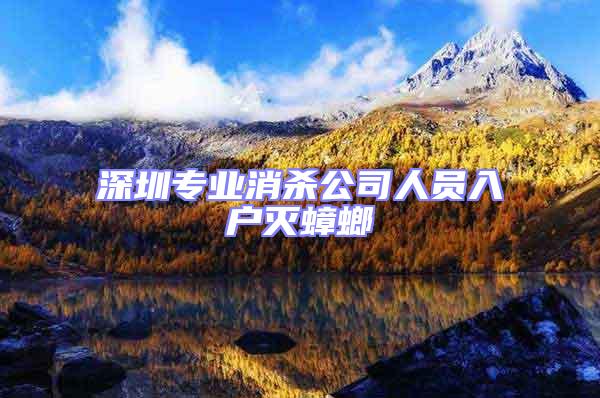 深圳專業(yè)消殺公司人員入戶滅蟑螂