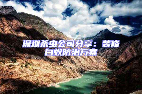 深圳殺蟲(chóng)公司分享：裝修白蟻防治方案