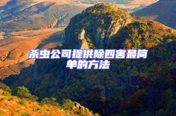 殺蟲公司提供除四害最簡單的方法