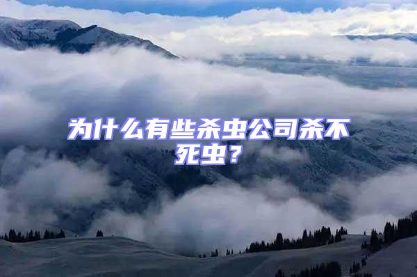 為什么有些殺蟲公司殺不死蟲？