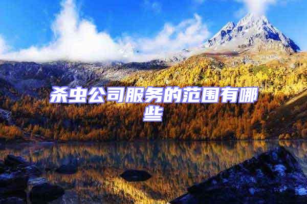 殺蟲公司服務的范圍有哪些