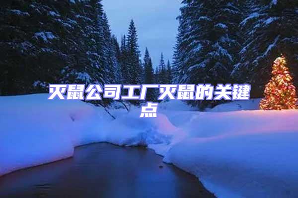 滅鼠公司工廠滅鼠的關鍵點