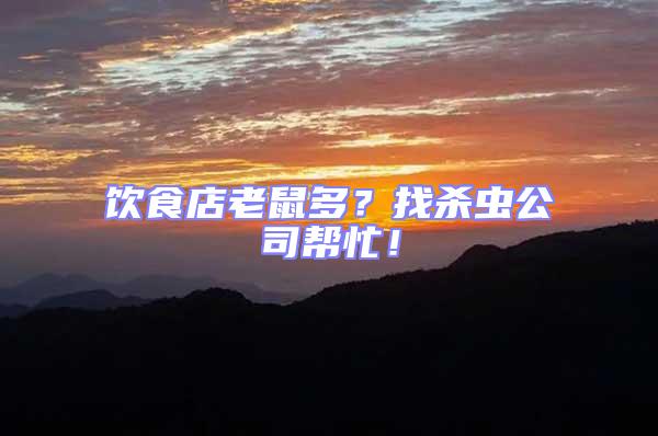 飲食店老鼠多？找殺蟲公司幫忙！