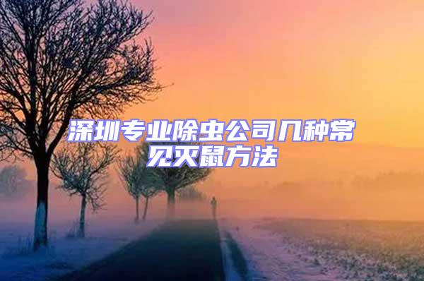 深圳專業除蟲公司幾種常見滅鼠方法