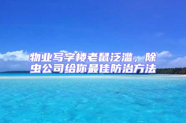 物業寫字樓老鼠泛濫，除蟲公司給你最佳防治方法