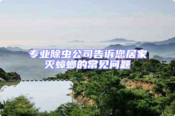專業除蟲公司告訴您居家滅蟑螂的常見問題