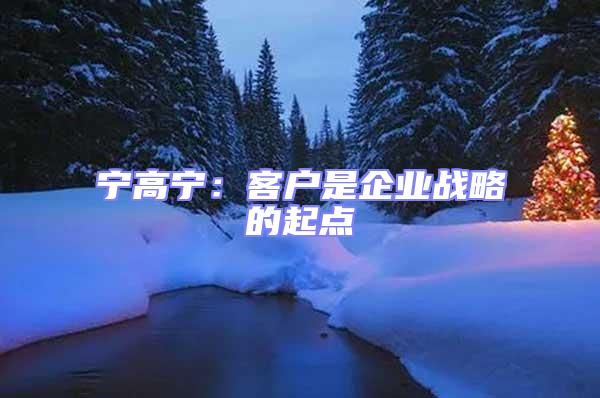 寧高寧：客戶是企業(yè)戰(zhàn)略的起點(diǎn)