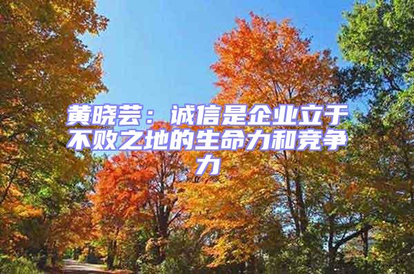 黃曉蕓：誠信是企業立于不敗之地的生命力和競爭力