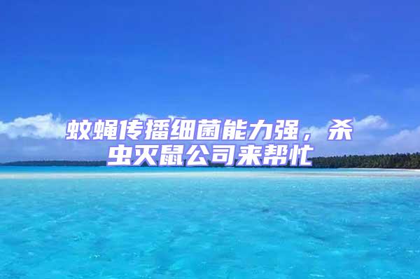 蚊蠅傳播細菌能力強，殺蟲滅鼠公司來幫忙