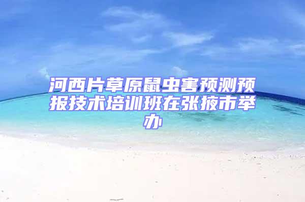 河西片草原鼠蟲害預(yù)測(cè)預(yù)報(bào)技術(shù)培訓(xùn)班在張掖市舉辦