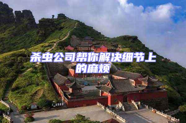 殺蟲公司幫你解決細節上的麻煩