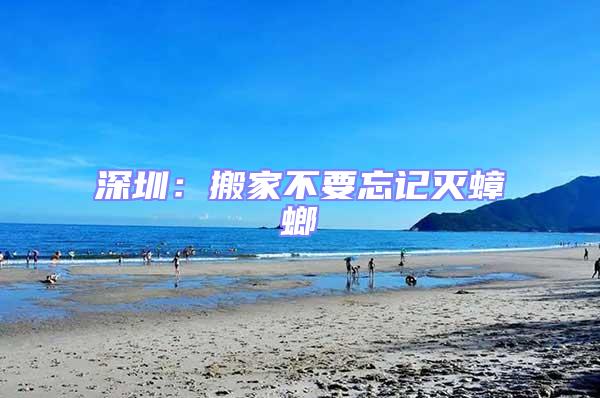 深圳：搬家不要忘記滅蟑螂