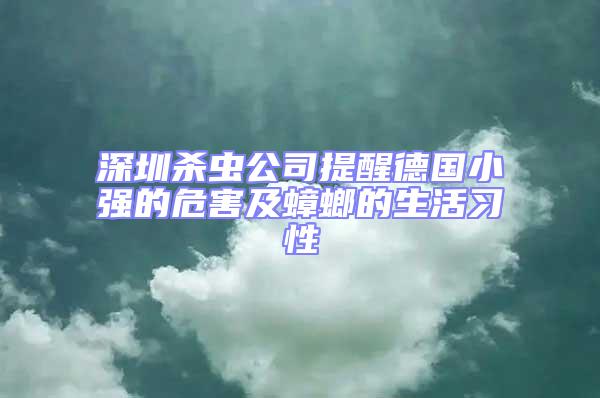 深圳殺蟲公司提醒德國小強的危害及蟑螂的生活習性