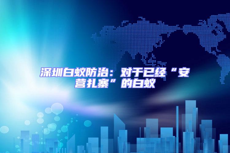深圳白蟻防治：對于已經“安營扎寨”的白蟻