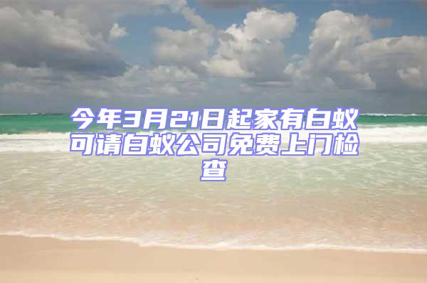 今年3月21日起家有白蟻可請白蟻公司免費上門檢查