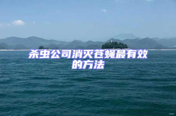 殺蟲公司消滅蒼蠅最有效的方法