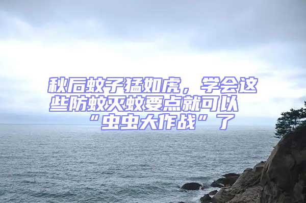 秋后蚊子猛如虎，學會這些防蚊滅蚊要點就可以“蟲蟲大作戰”了