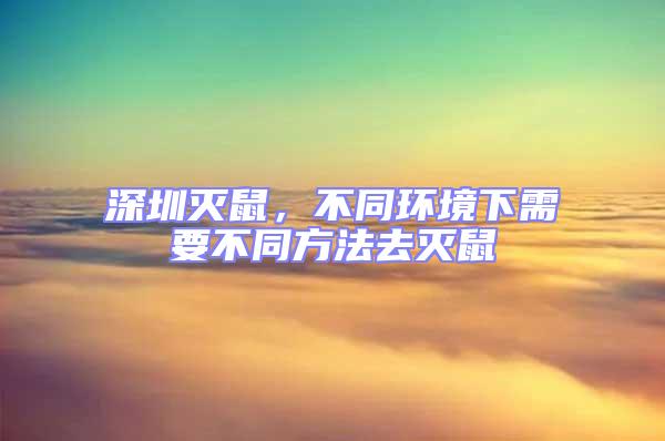 深圳滅鼠，不同環境下需要不同方法去滅鼠