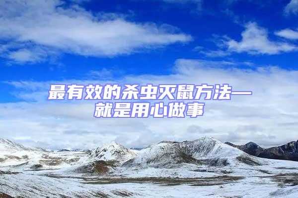 最有效的殺蟲滅鼠方法—就是用心做事