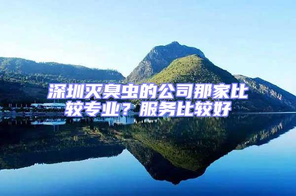 深圳滅臭蟲的公司那家比較專業？服務比較好