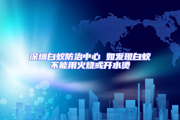 深圳白蟻防治中心 如發現白蟻不能用火燒或開水燙