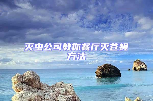 滅蟲公司教你餐廳滅蒼蠅方法