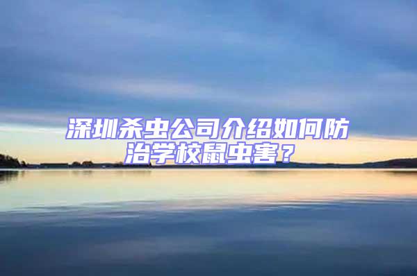 深圳殺蟲公司介紹如何防治學校鼠蟲害？